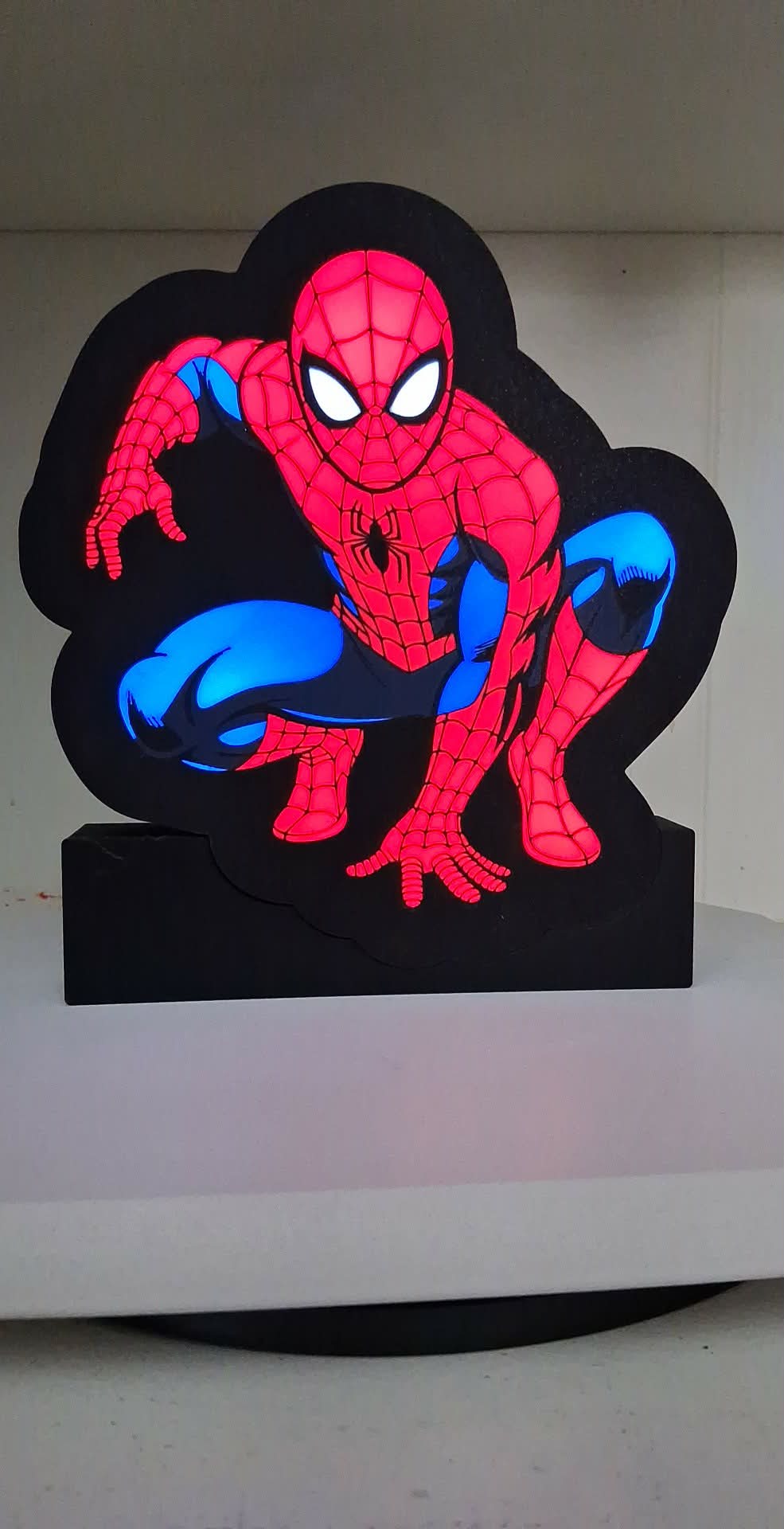 spiderman LED light box – custom 3D printed – Lit Layer Creations